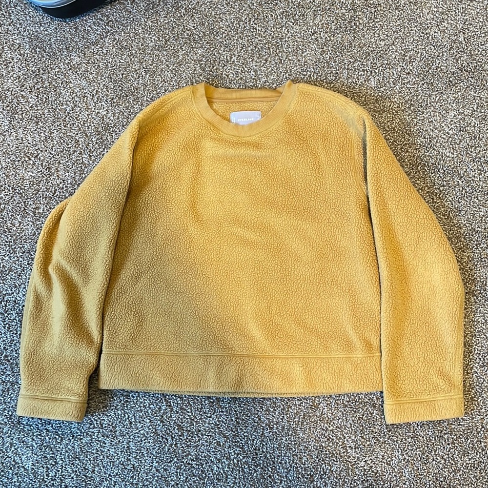 Everlane Mustard Yellow Fleece Sweatshirt XS